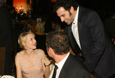 Liev Schreiber, Sacha Baron Cohen and Naomi Watts