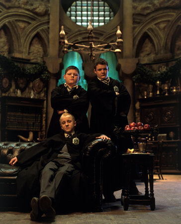 Still of Tom Felton, Josh Herdman and Jamie Waylett in Haris Poteris ir paslapciu kambarys (2002)