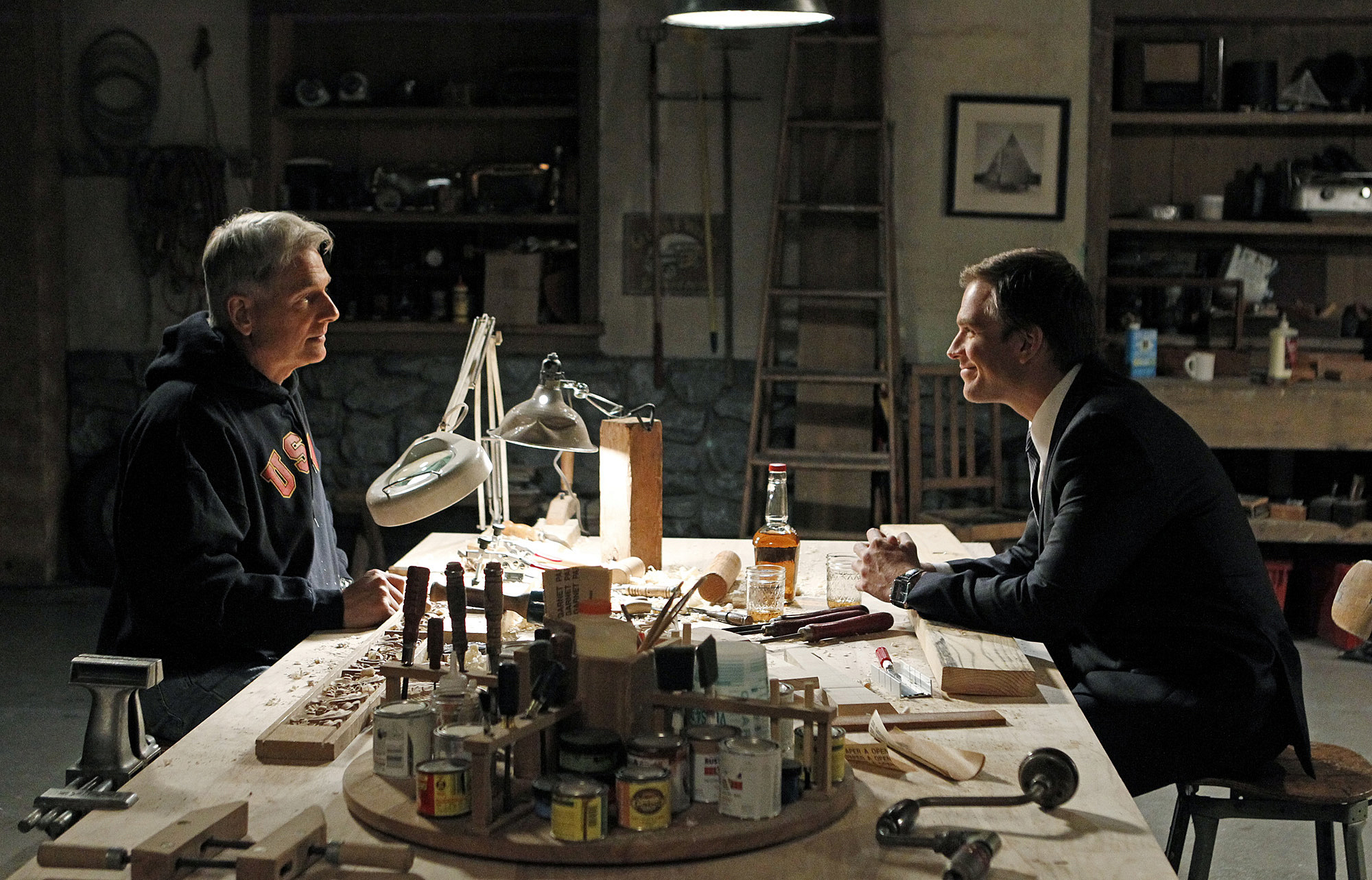 Still of Mark Harmon and Michael Weatherly in NCIS: Naval Criminal Investigative Service (2003)