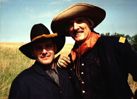 With Dennis Weaver on location for Stolen Women