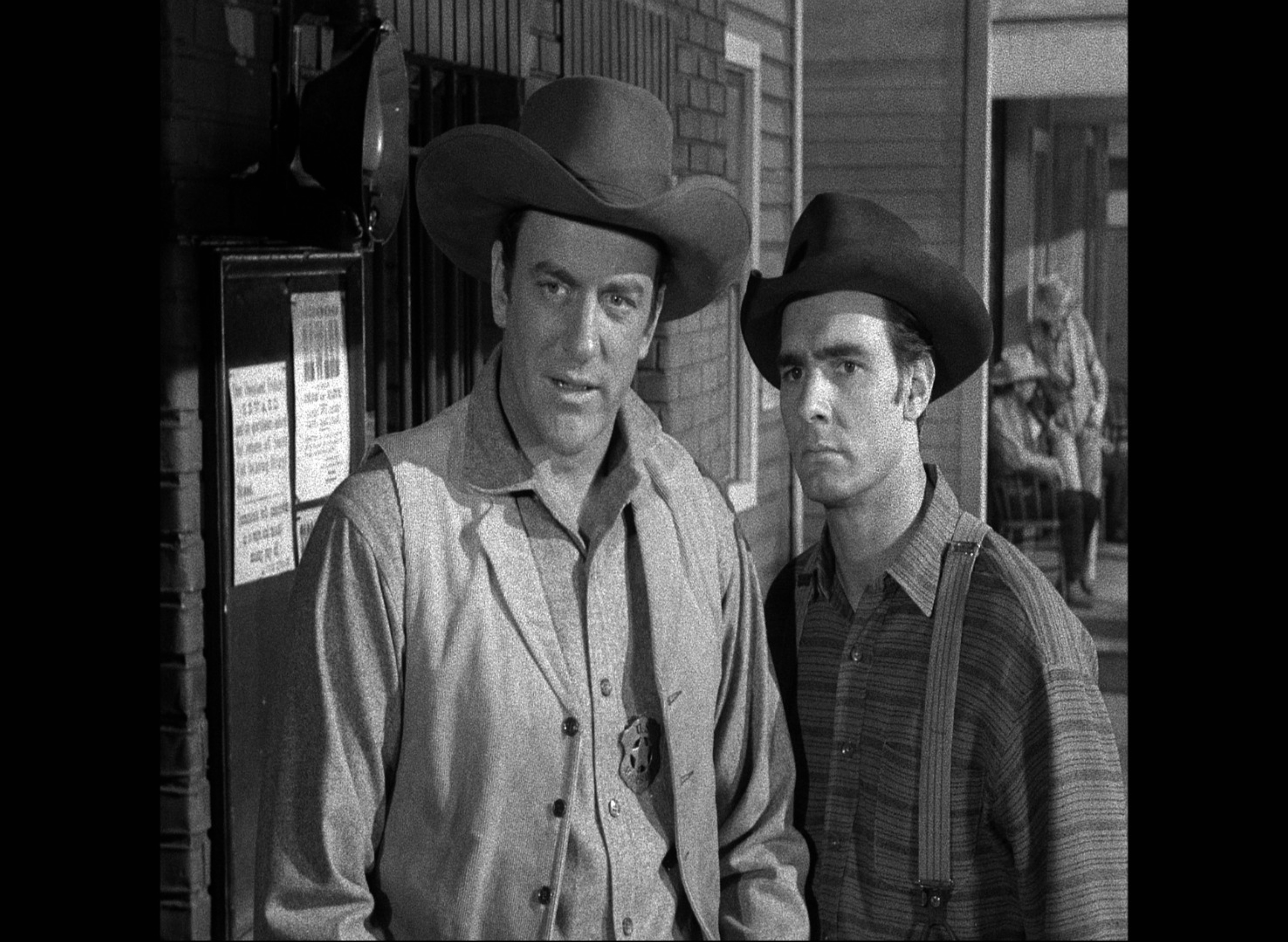 Still of James Arness and Dennis Weaver in Gunsmoke (1955) .
