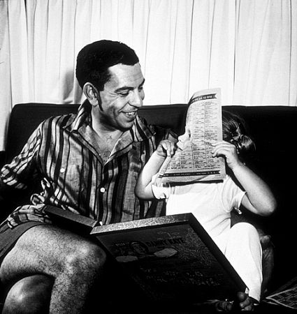 Jack Webb with his daughter at home, 1953.