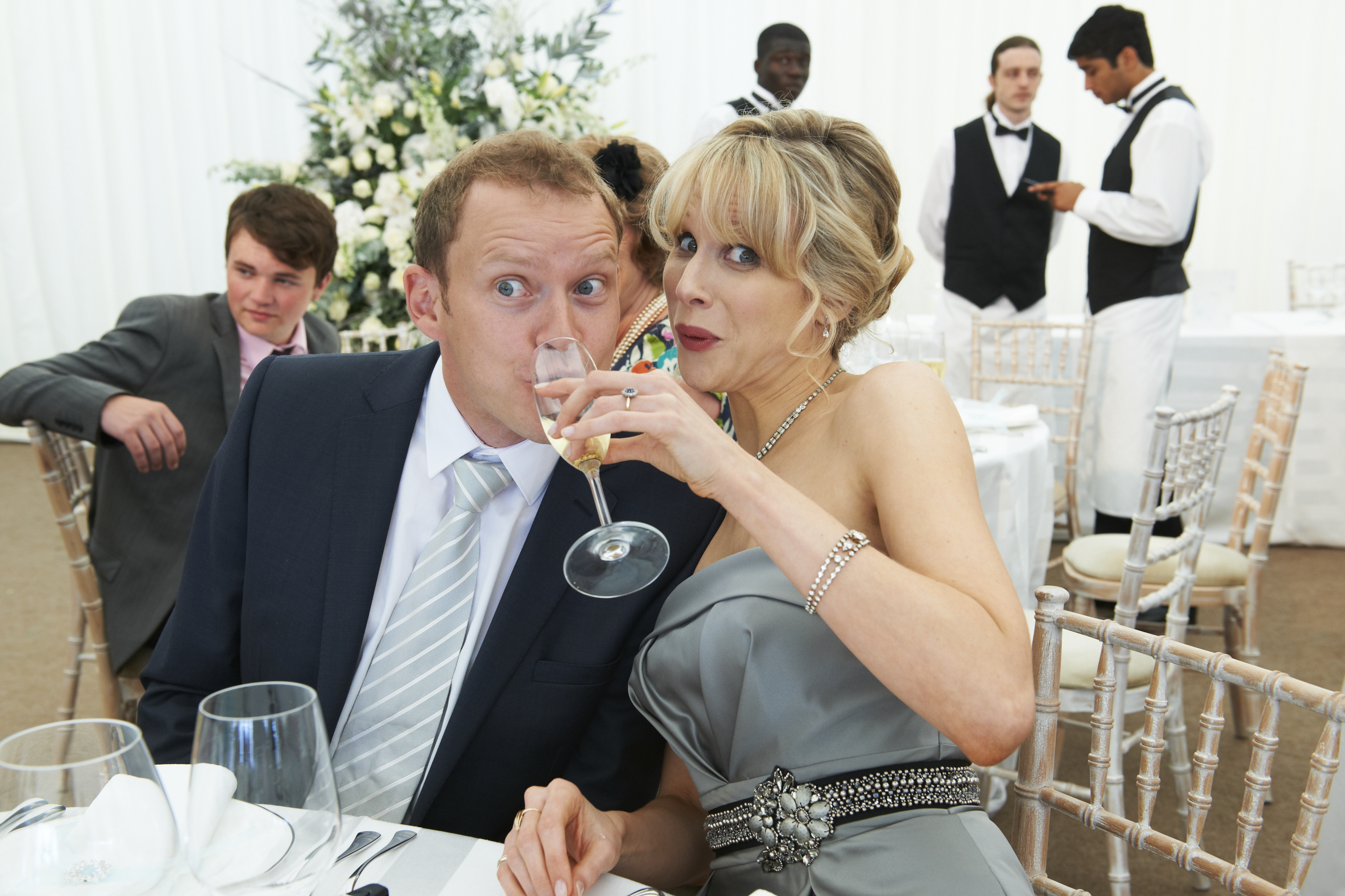 Still of Lucy Punch and Robert Webb in The Wedding Video (2012)