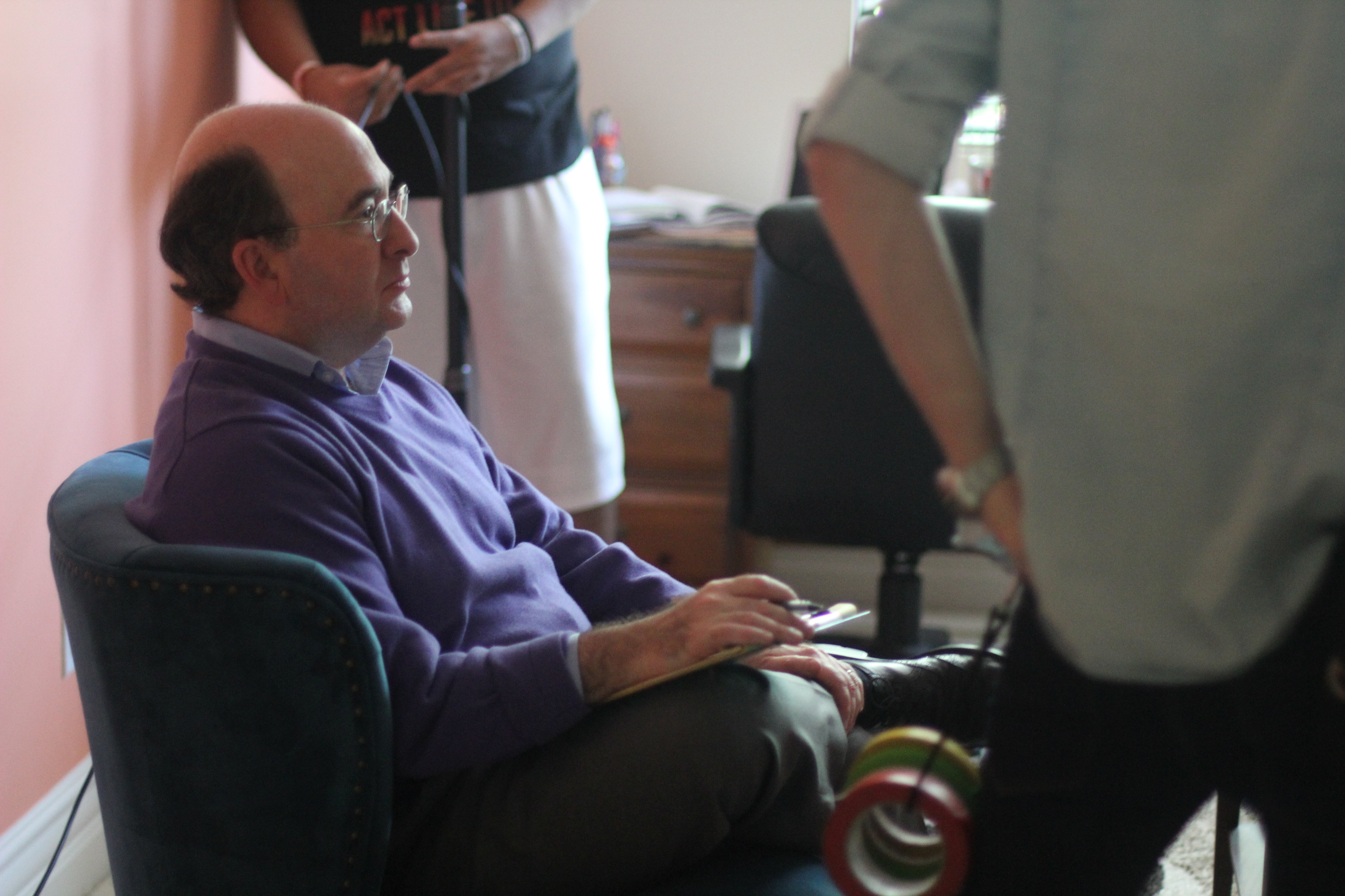 David Weisenberg on set for All of Me.