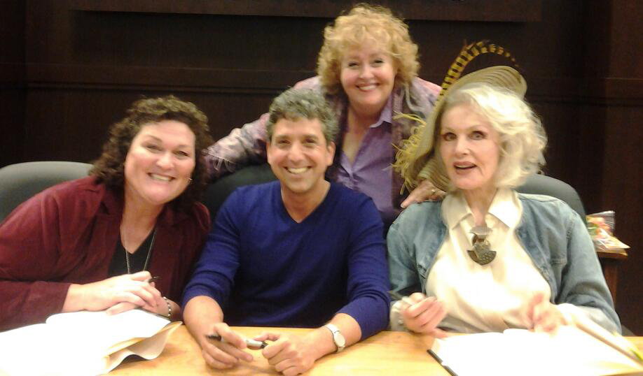 Tracy Weisert with Glee's Dot-Marie Jones, author Eddie Shapiro & Catwoman Julie Newmar, March 2014