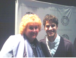 GLEE's Darren Criss and Tracy Weisert backstage at the PaleyFest