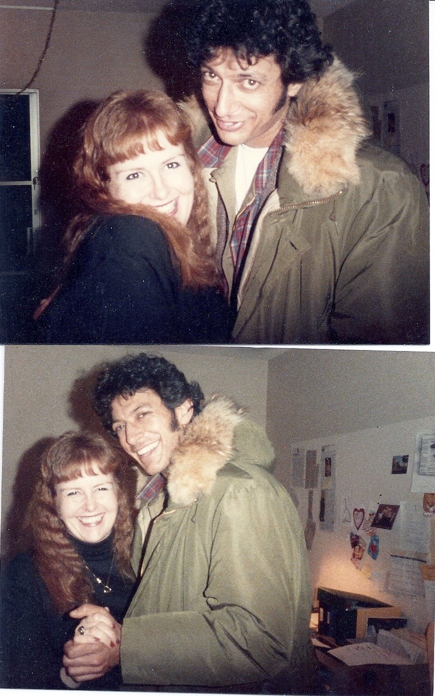 Tracy Weisert & Jeff Goldblum dancing in the SILVERADO Production office in Santa Fe, NM in March 1985