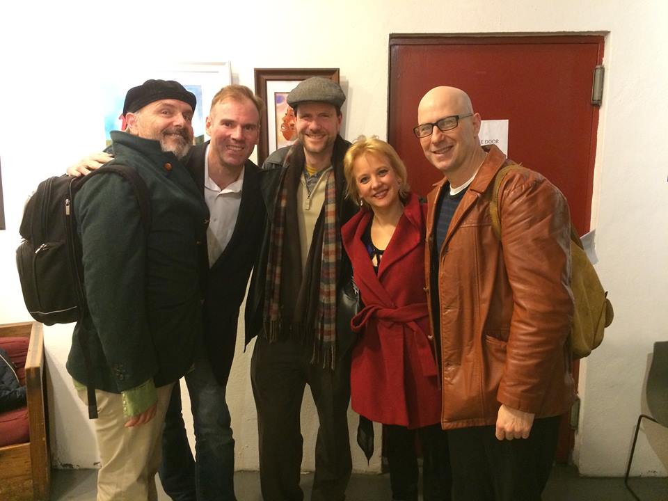 The Cast of Great Kills (Joe Pantoliano, Robert Homeyer & Peter Welch) with fans after an Off Broadway performance.