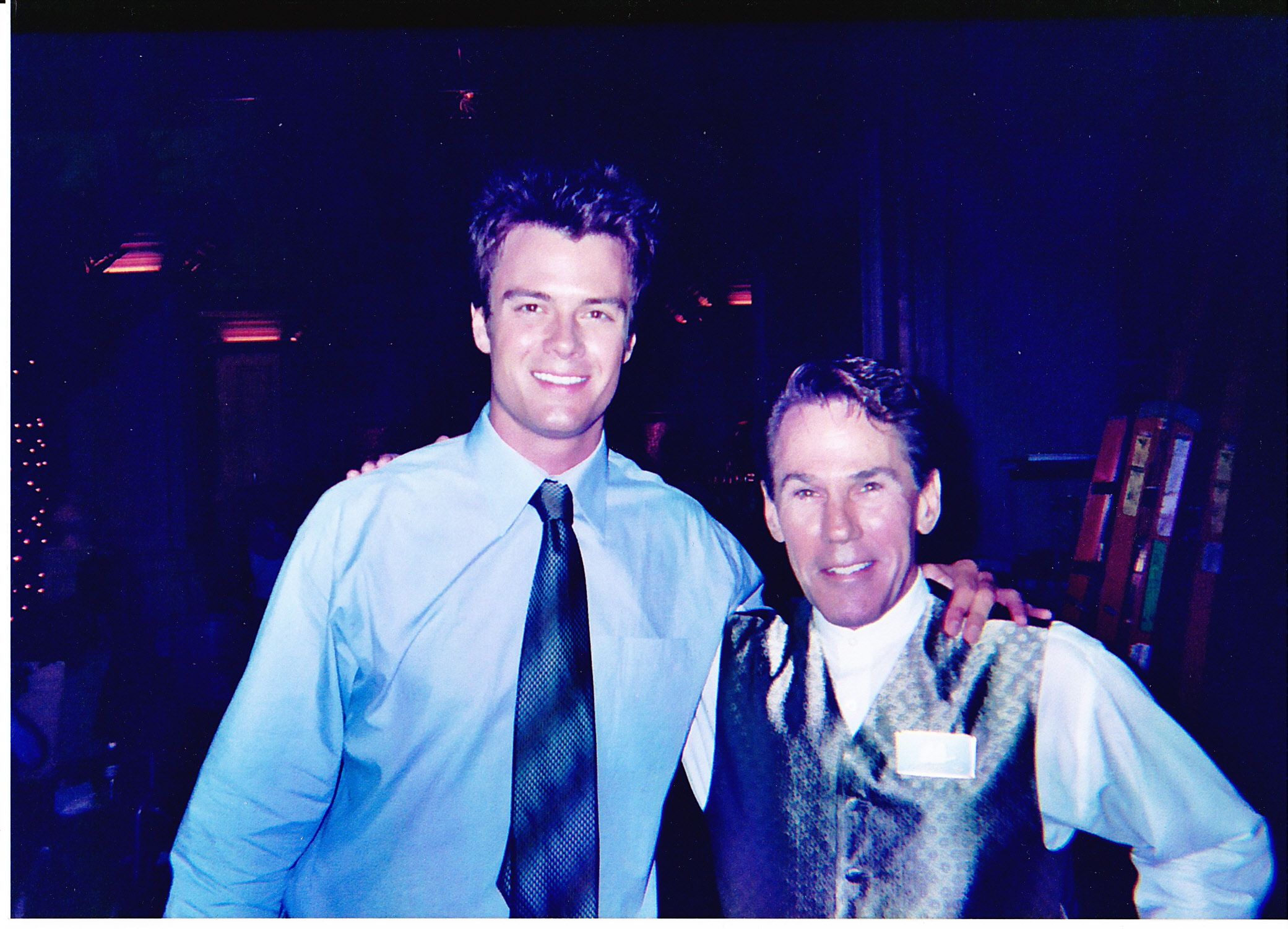 James with Josh Duhamel on the set of Las Vegas