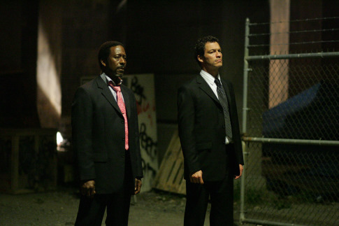 Still of Clarke Peters and Dominic West in Blake (2002)