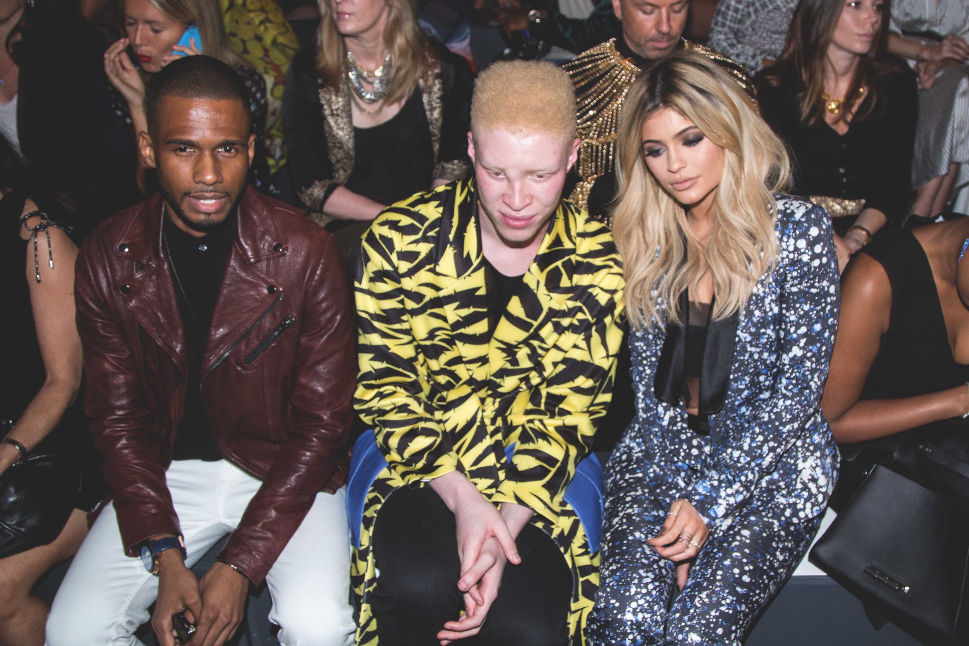 Actor Eric West, model Shaun Ross and, tv personality Kylie Jenner attend Prabal Gurung Spring 2016 during New York Fashion Week: The Shows at The Arc, Skylight at Moynihan Station on September 13, 2015 in New York City.
