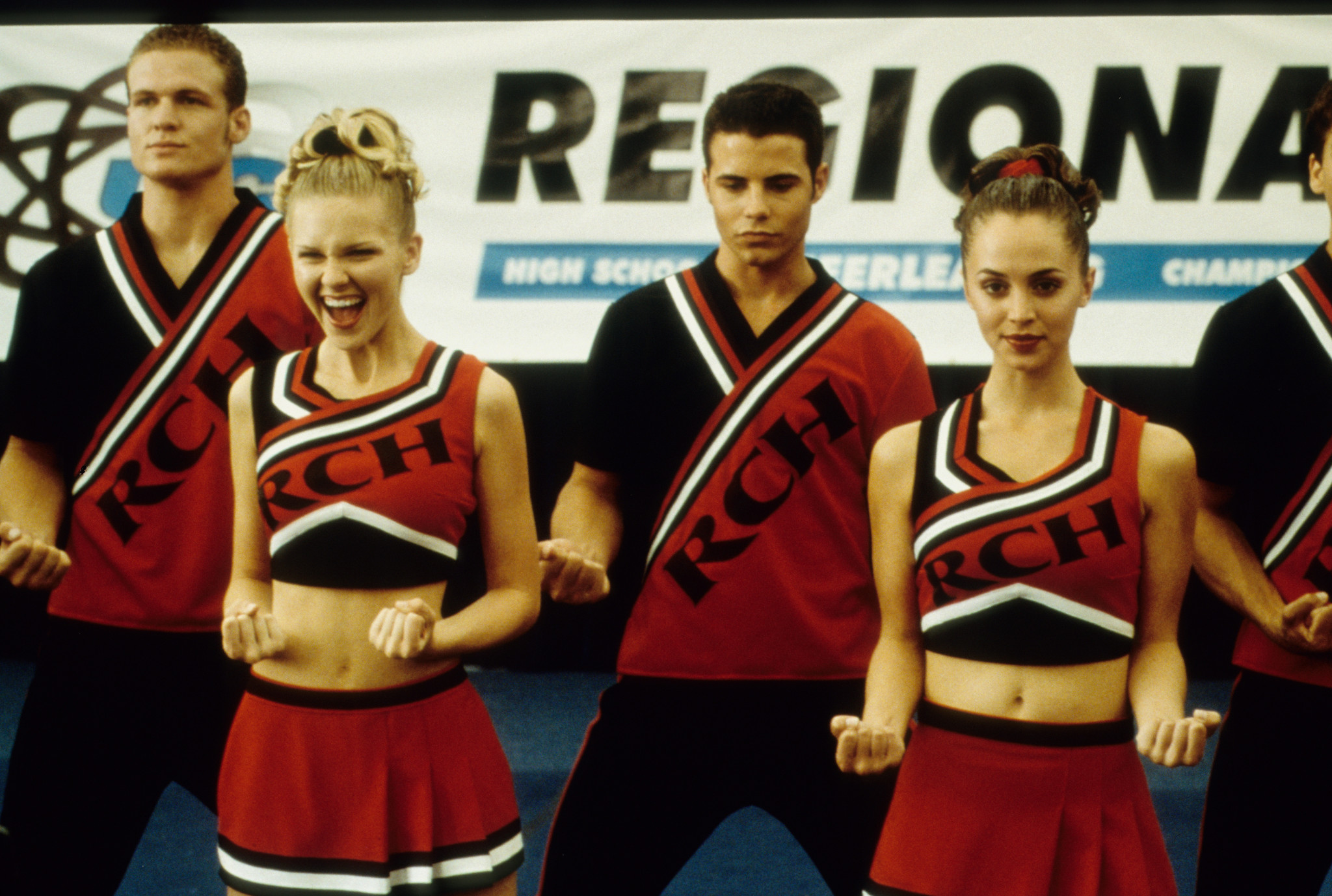Still of Kirsten Dunst, Eliza Dushku, Huntley Ritter and Nathan West in Bring It On (2000)