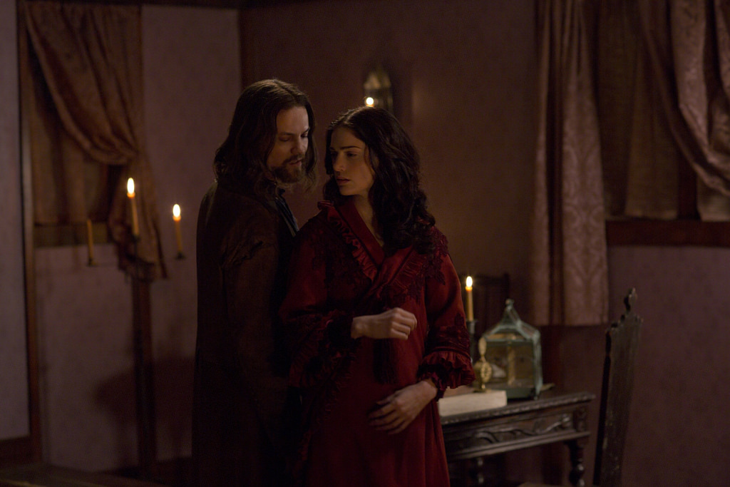 Still of Shane West and Janet Montgomery in Salem (2014)