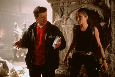 Angelina Jolie and Simon West in Lara Croft: Tomb Raider (2001)