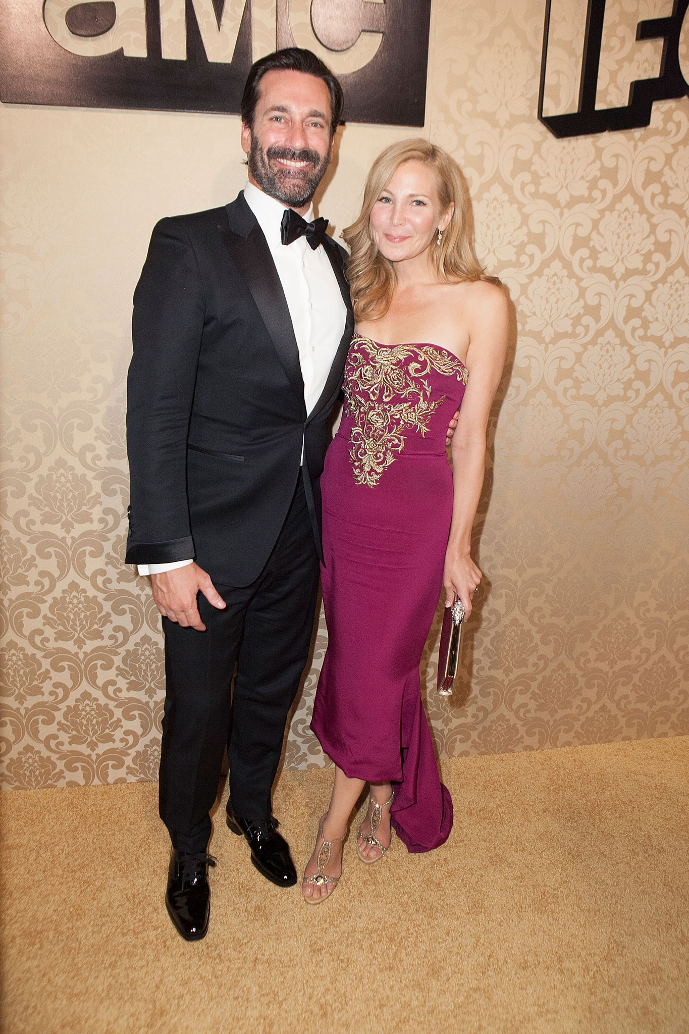 Jon Hamm and Jennifer Westfeldt at event of The 66th Primetime Emmy Awards (2014)