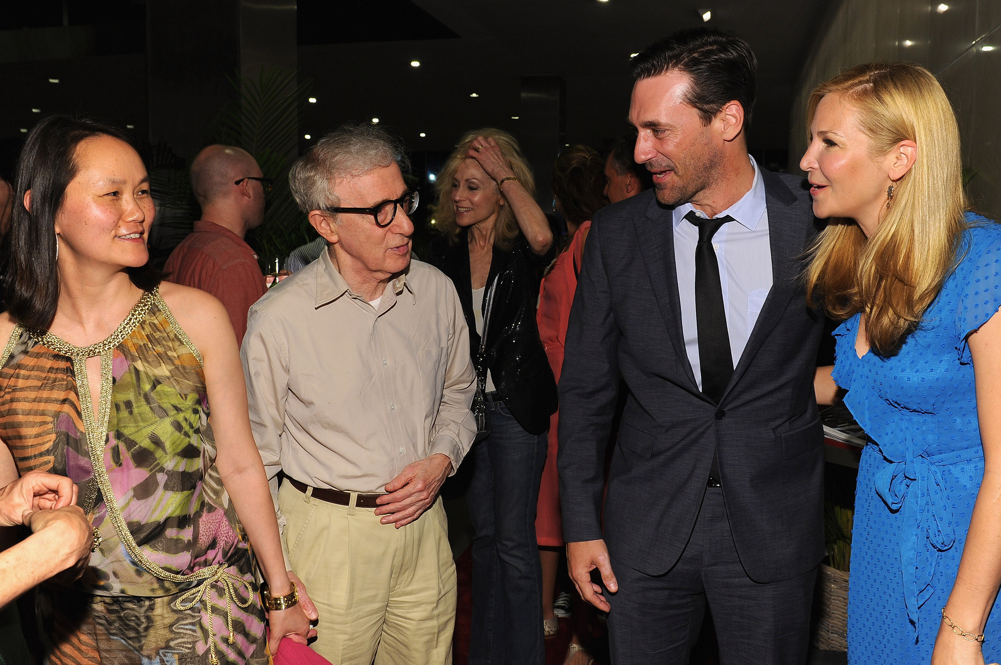 Woody Allen, Jon Hamm, Soon-Yi Previn and Jennifer Westfeldt at event of I Roma su meile (2012)