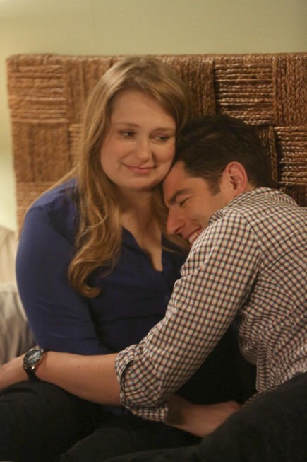 Still of Max Greenfield and Merritt Wever in New Girl (2011)