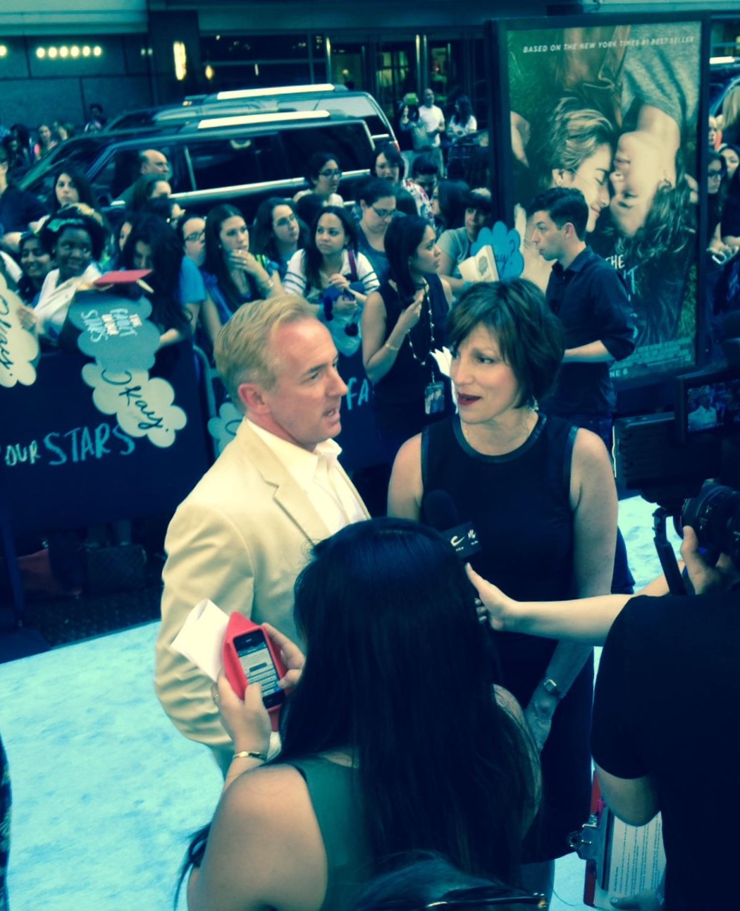 David Whalen (Gus's Dad) & Mila Govich (Gus's Mom) at the New York Premiere of THE FAULT IN OUR STARS.