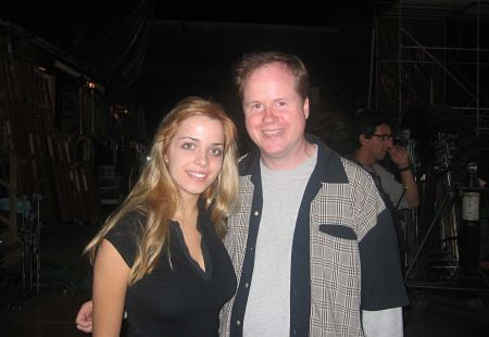 Julianne Michelle and Joss Whedon on the set of 