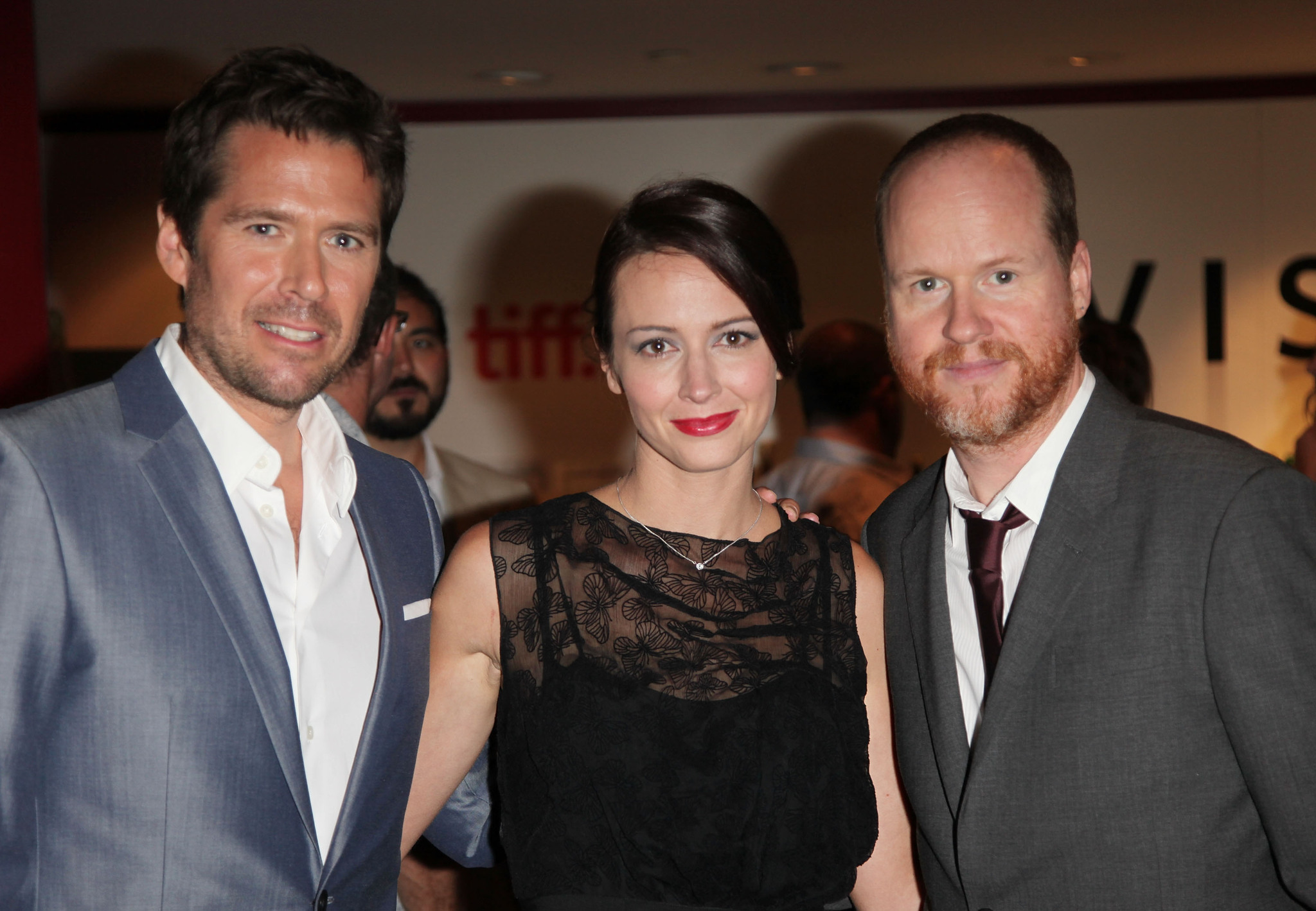 Amy Acker, Alexis Denisof and Joss Whedon at event of Much Ado About Nothing (2012)