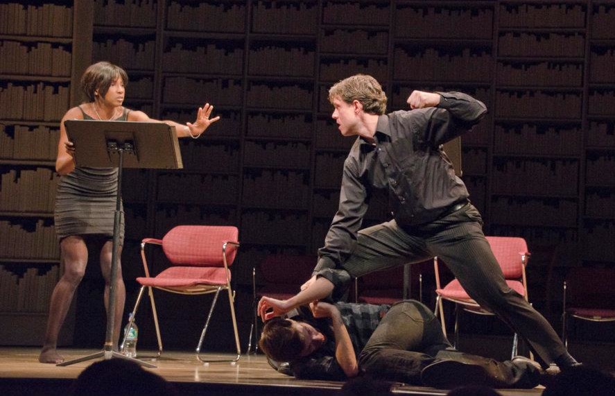 Rutina Wesley and Lewis D. Wheeler in a reading of Sam Shepard's FOOL FOR LOVE at Commonwealth Shakespeare Company
