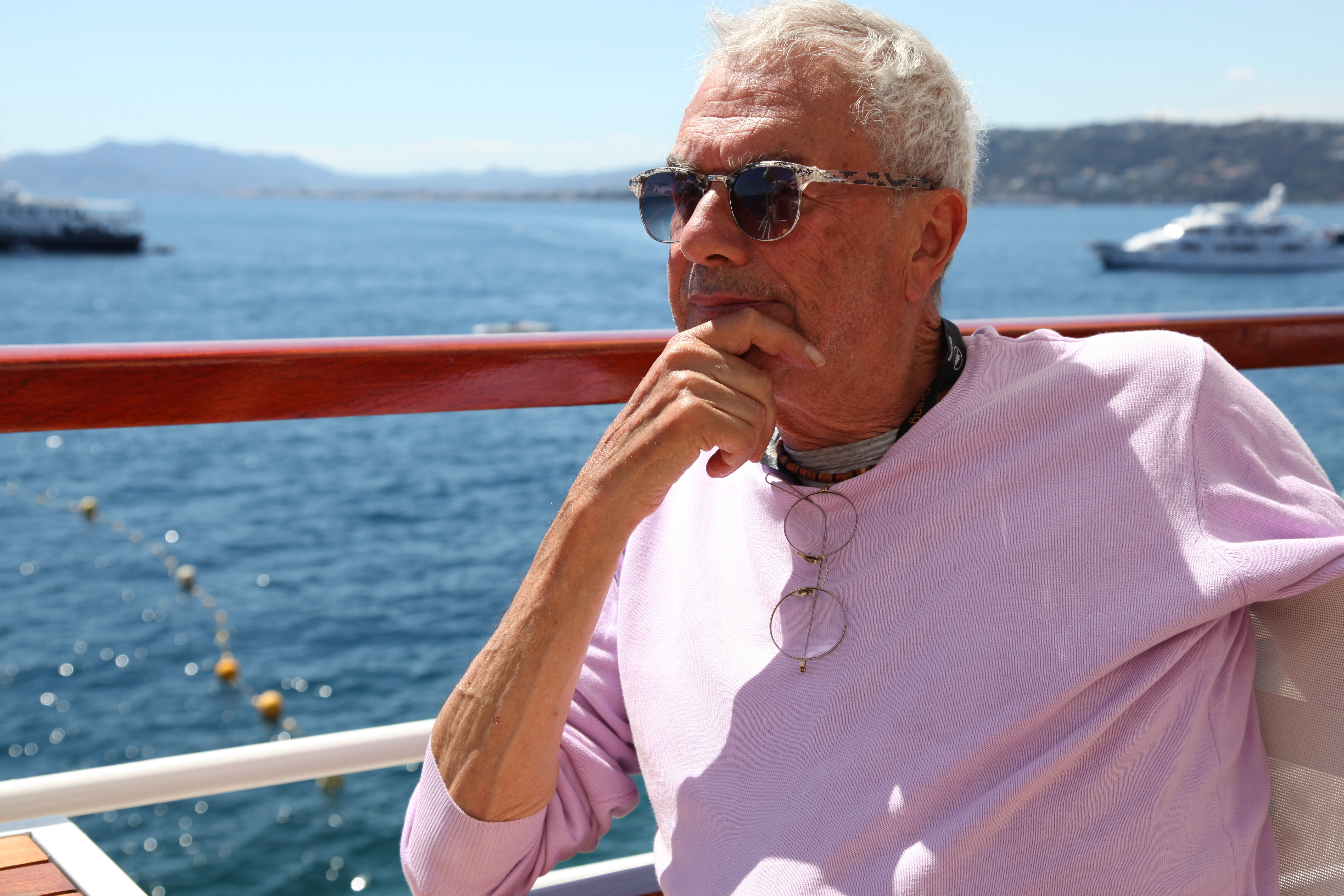 Michael White during filming at Hotel Du Cap Eden Roc, France 2011