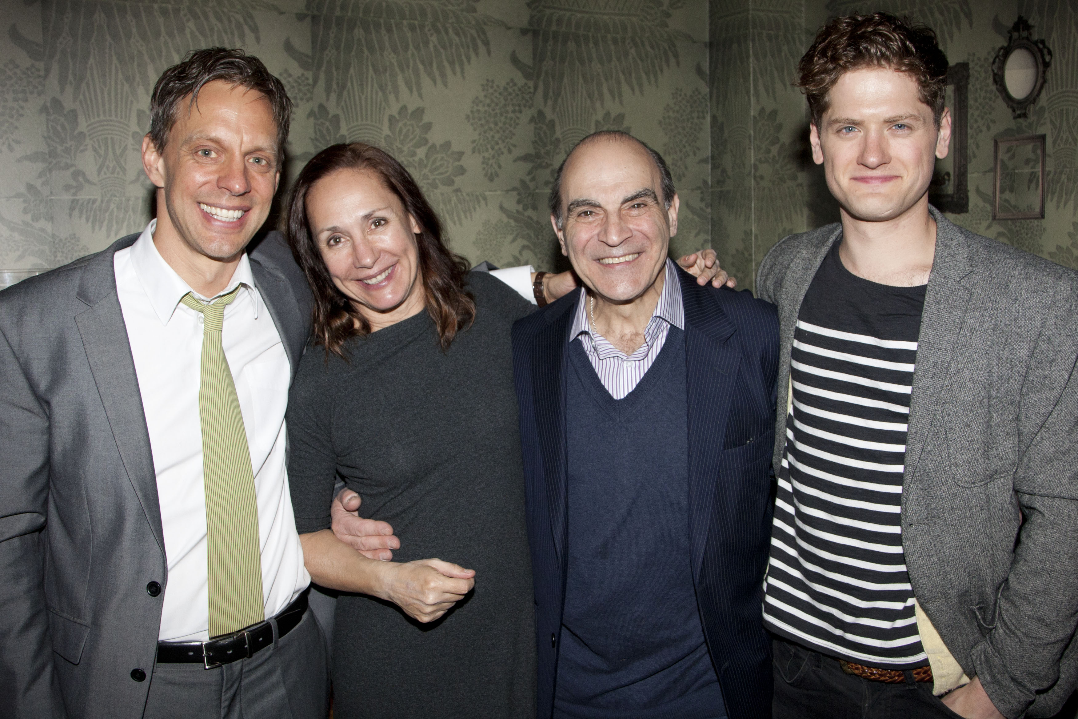 Trevor White, Laurie Metcalf, David Suchet and Kyle Soller. Press Night of Long Day's Journey Into Night, West End, London.