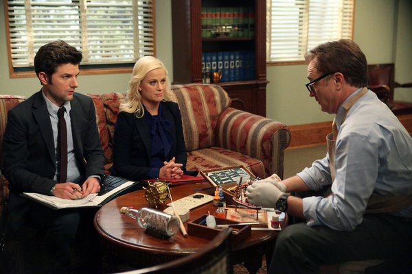 Still of Adam Scott, Amy Poehler and Bradley Whitford in Parks and Recreation (2009)