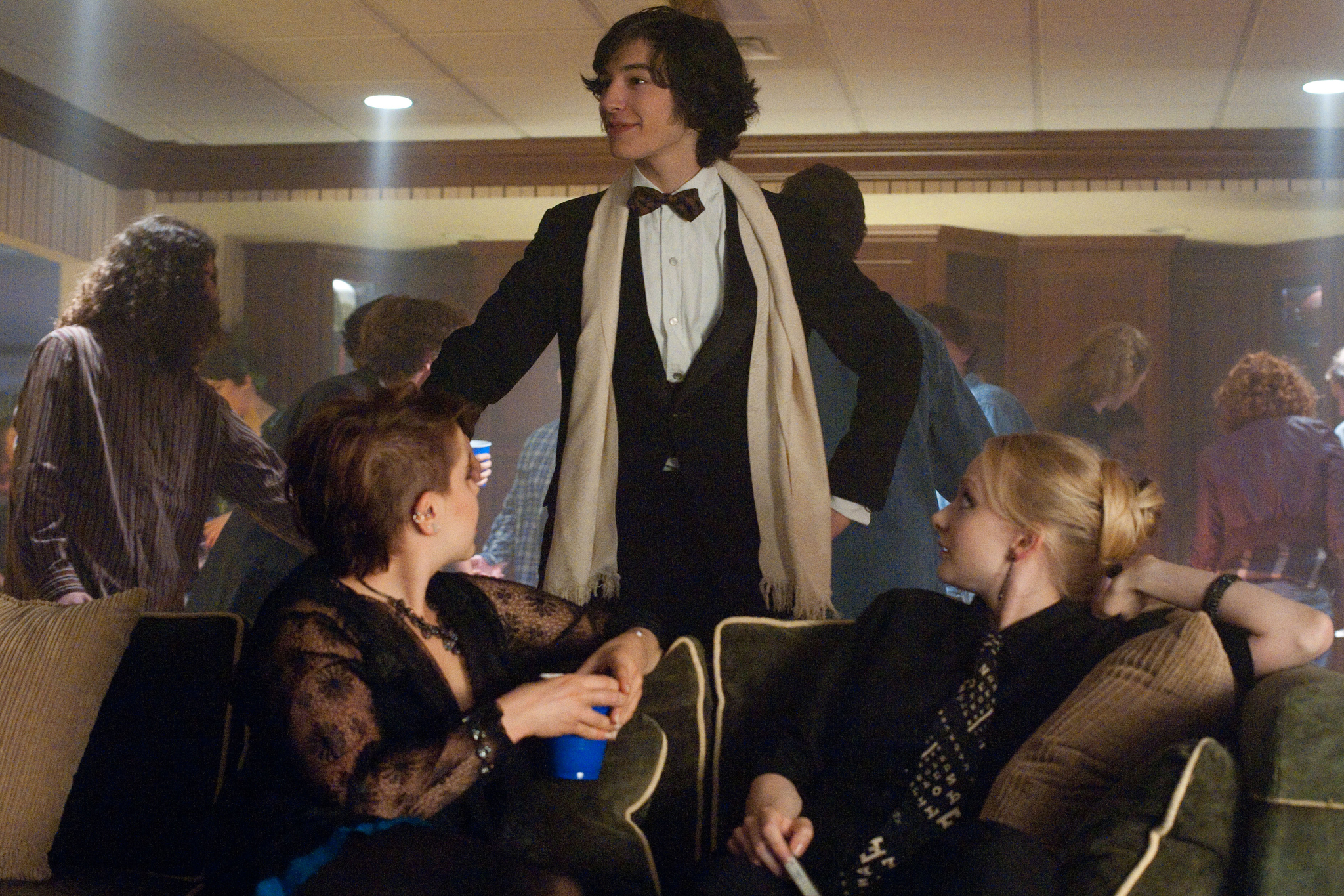 Still of Mae Whitman, Ezra Miller and Erin Wilhelmi in The Perks of Being a Wallflower (2012)