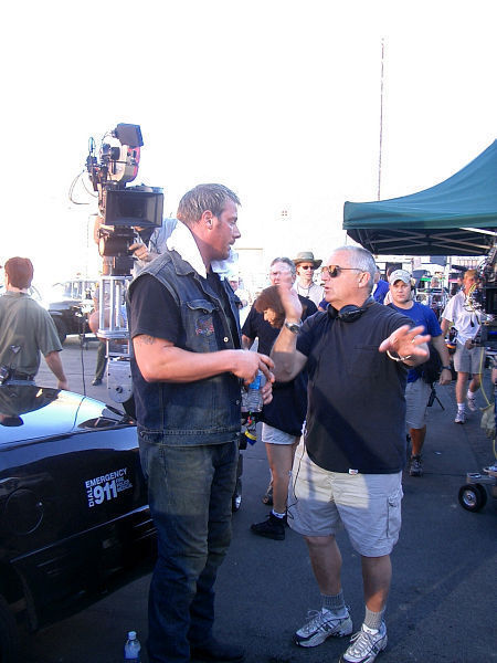 Director James Whitmore Jr. and Troy R. Brenna filming the 