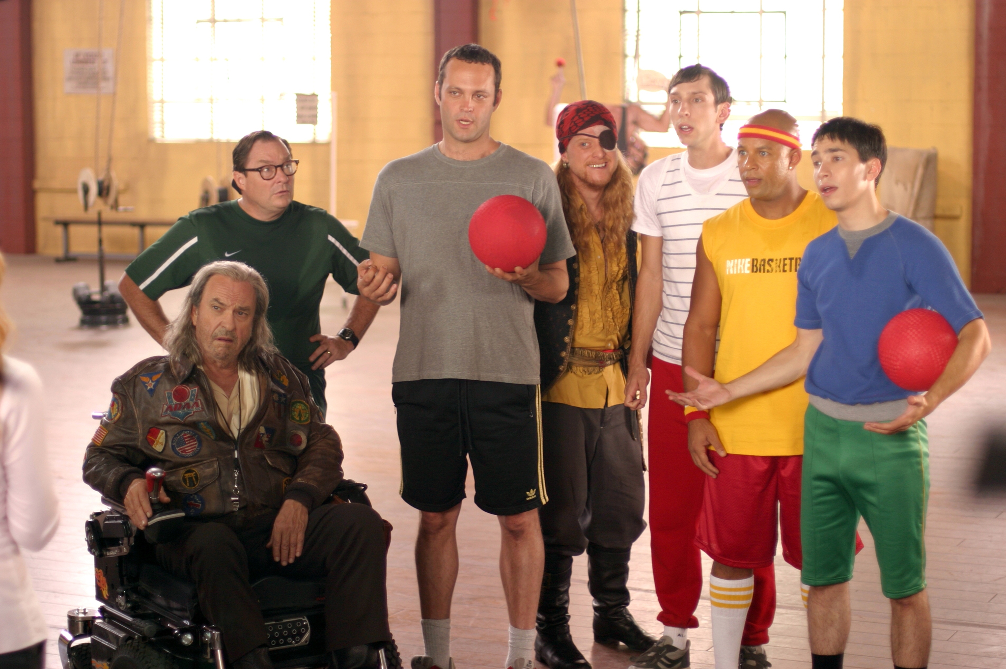 Still of Vince Vaughn, Rip Torn, Justin Long, Joel David Moore, Stephen Root, Alan Tudyk and Chris Williams in Dodgeball: A True Underdog Story (2004)