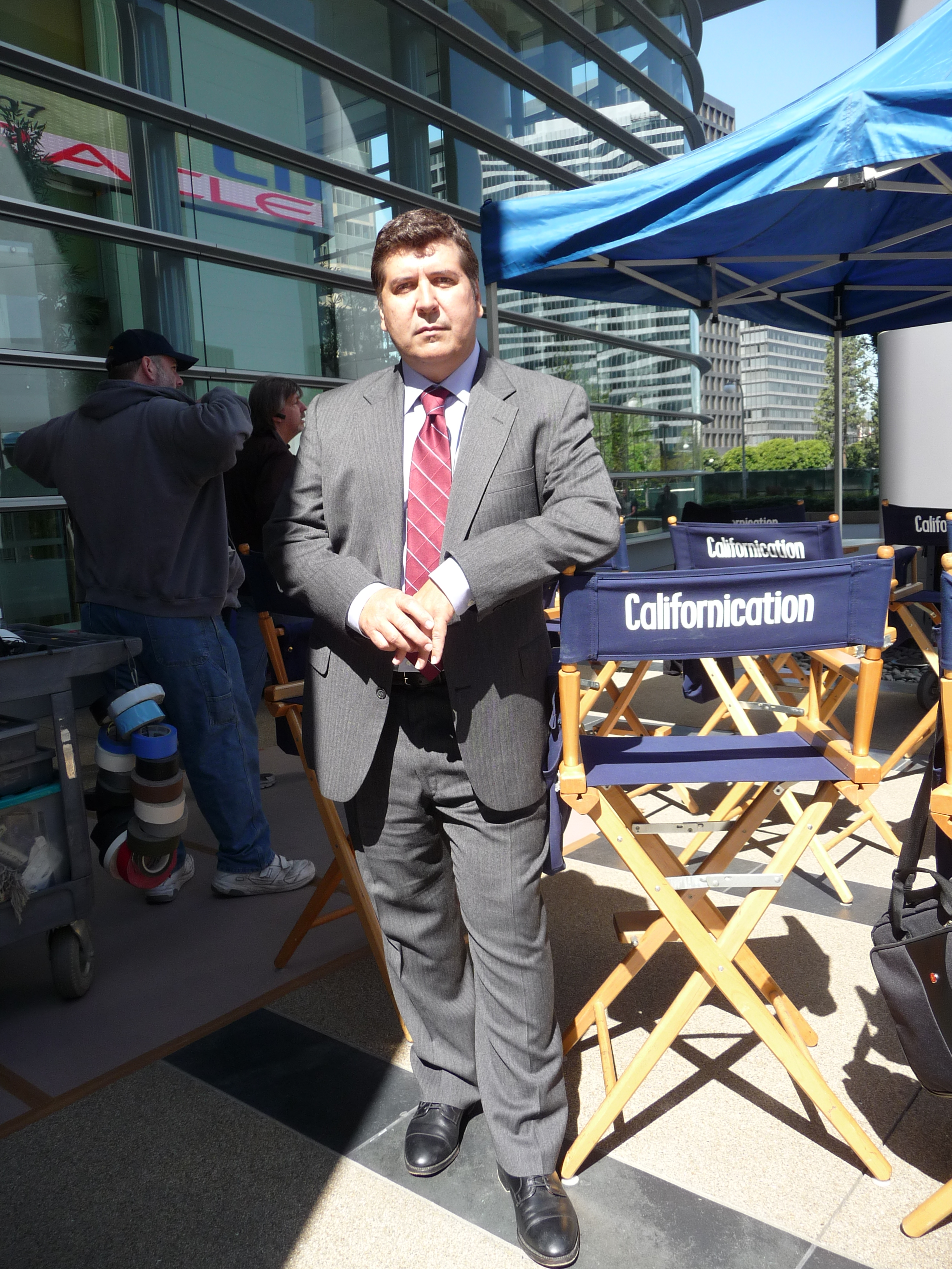 Chuck Williams on the set of 