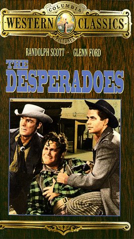 Randolph Scott, Glenn Ford and Guinn 'Big Boy' Williams in The Desperadoes (1943)