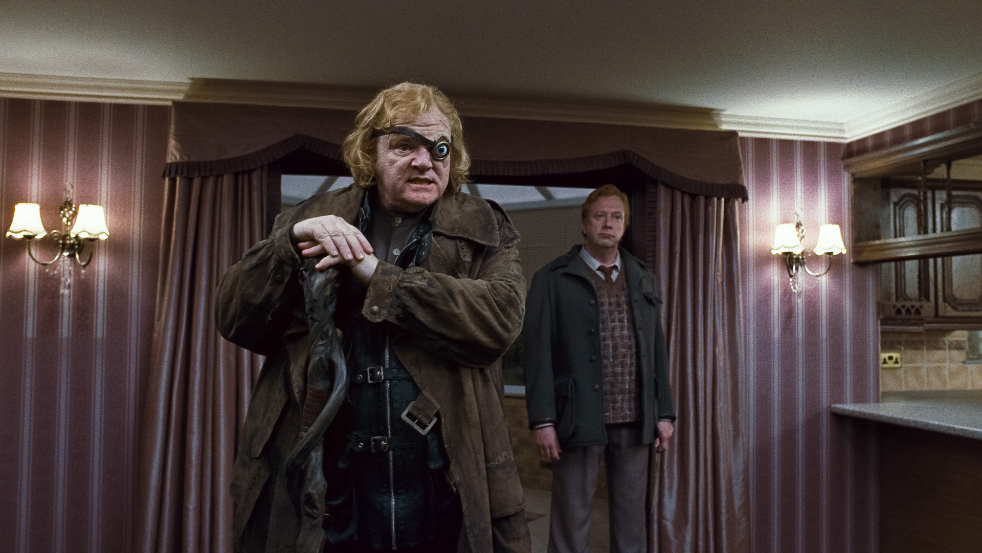 Still of Brendan Gleeson and Mark Williams in Haris Poteris ir mirties relikvijos. 1 dalis (2010)