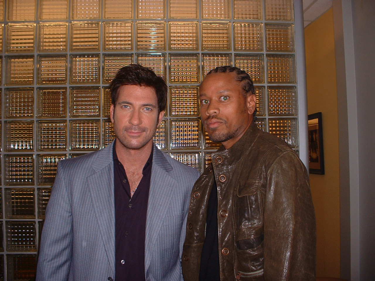 On the set of Dark Blue. Raymond T. Williams and Dylan McDermott