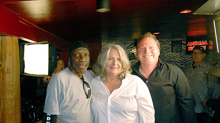 Dewayne (Otis Day) Jessie, Katherine Wilson and Jack Peters on set of 'Animal House of Blues'