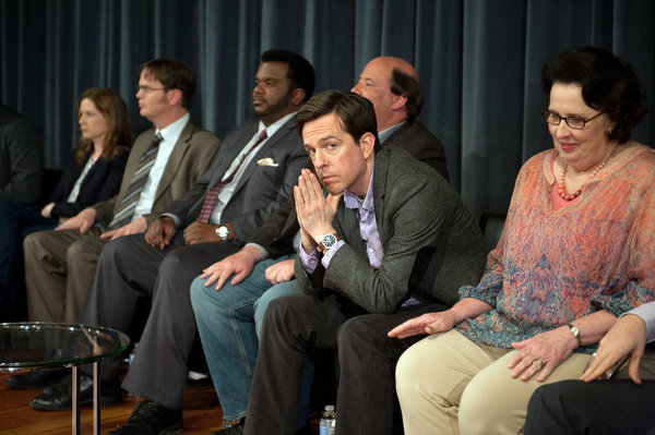 Still of Phyllis Smith, Rainn Wilson and Brian Baumgartner in The Office (2005)