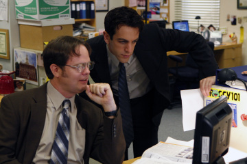 Still of Rainn Wilson and B.J. Novak in The Office (2005)