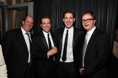 Rainn Wilson, John Krasinski, Ed Helms and Brian Baumgartner at event of The 66th Annual Golden Globe Awards (2009)