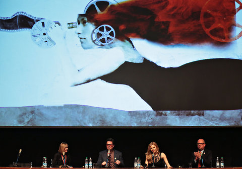 Roman Coppola, Katheryn Winnick, Youree Henley in event of A Glimpse Inside the Mind of Charles Swan III