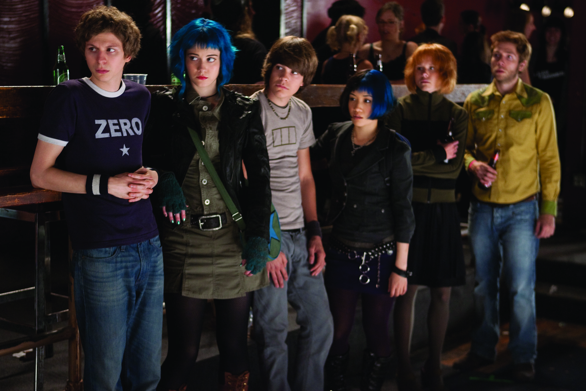 Still of Michael Cera, Alison Pill, Mark Webber, Mary Elizabeth Winstead and Johnny Simmons in Skotas Pilgrimas pries pasauli (2010)