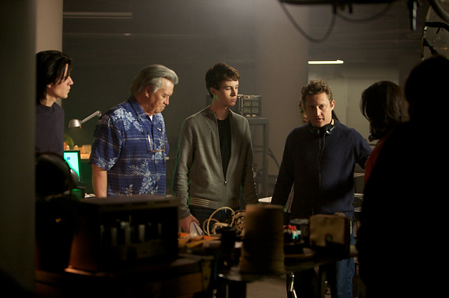Nathan Keyes, Barry Corbin, Ryan Kelley and Alex Winter On set of Ben 10: Alien Swarm