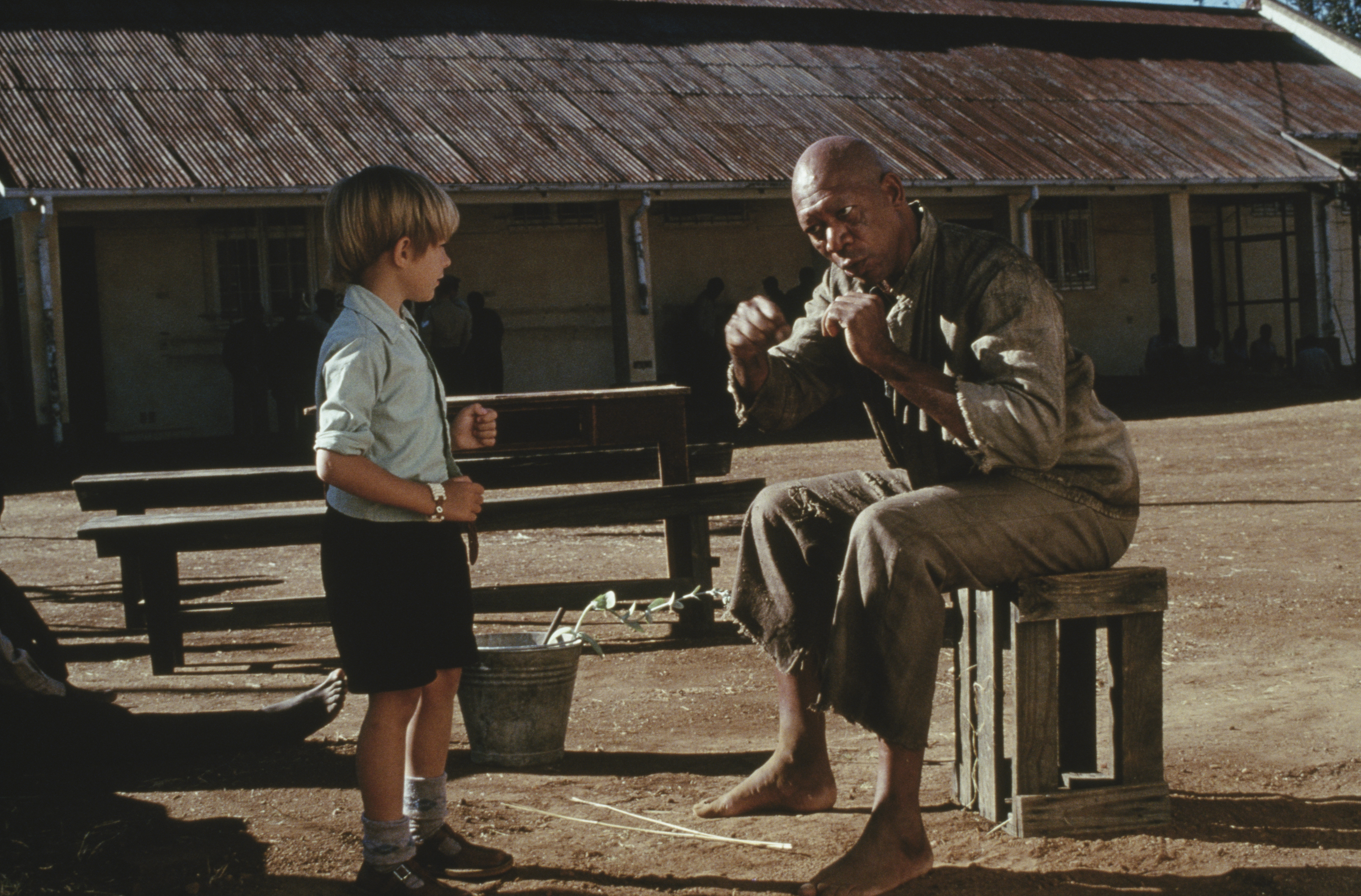 Still of Morgan Freeman and Guy Witcher in The Power of One (1992)