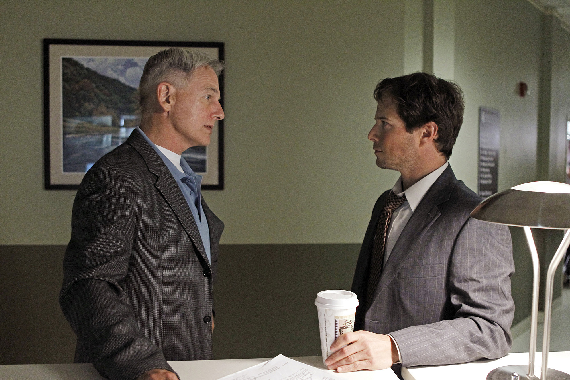 Still of Mark Harmon and Scott Wolf in NCIS: Naval Criminal Investigative Service (2003)