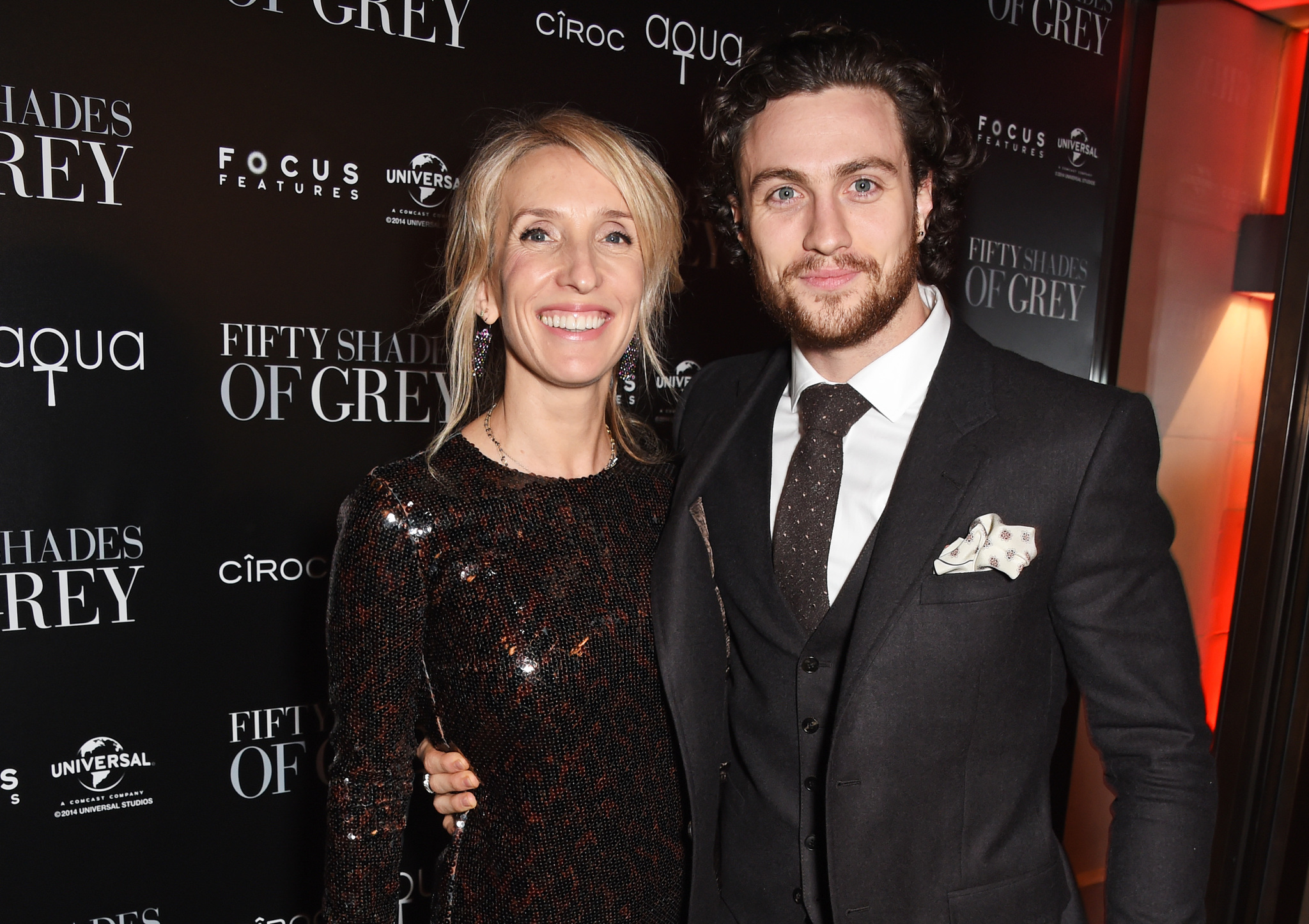 Sam Taylor-Johnson and Aaron Taylor-Johnson at event of Penkiasdesimt pilku atspalviu (2015)