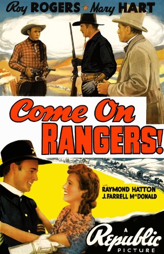 Roy Rogers, Lynne Roberts and Harry Woods in Come On, Rangers (1938)