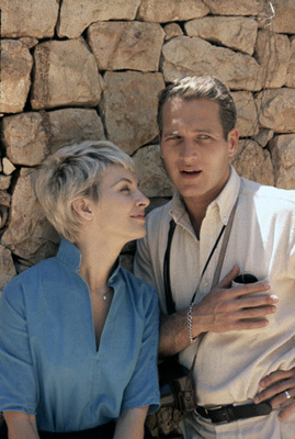 Paul Newman and Joanne Woodward on location in Israel during the making of 