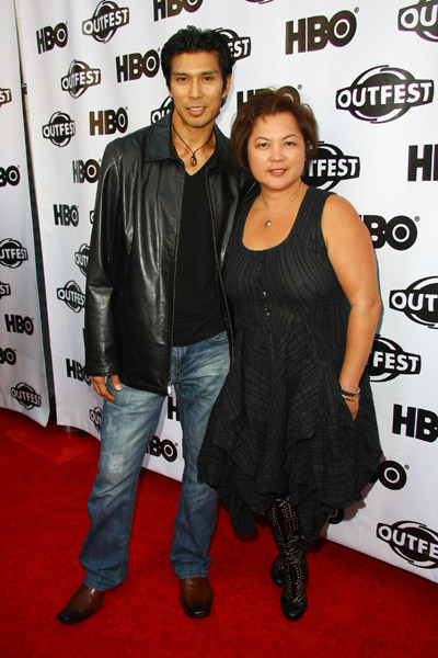 Keo Woolford and guest - Outfest Opening Night Gala Screening Of 