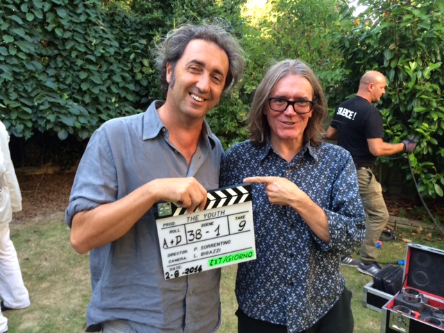On set of Youth - Paolo Sorrentino with Stephen Woolley
