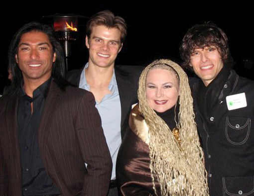 Actor Jay Tavare, Lars Slind, singer and composer Fawn and actor Stephen Wozniak at the Animal Cruelty Investigation (ACI) fundraiser on February 13, 2010 in Los Angeles.